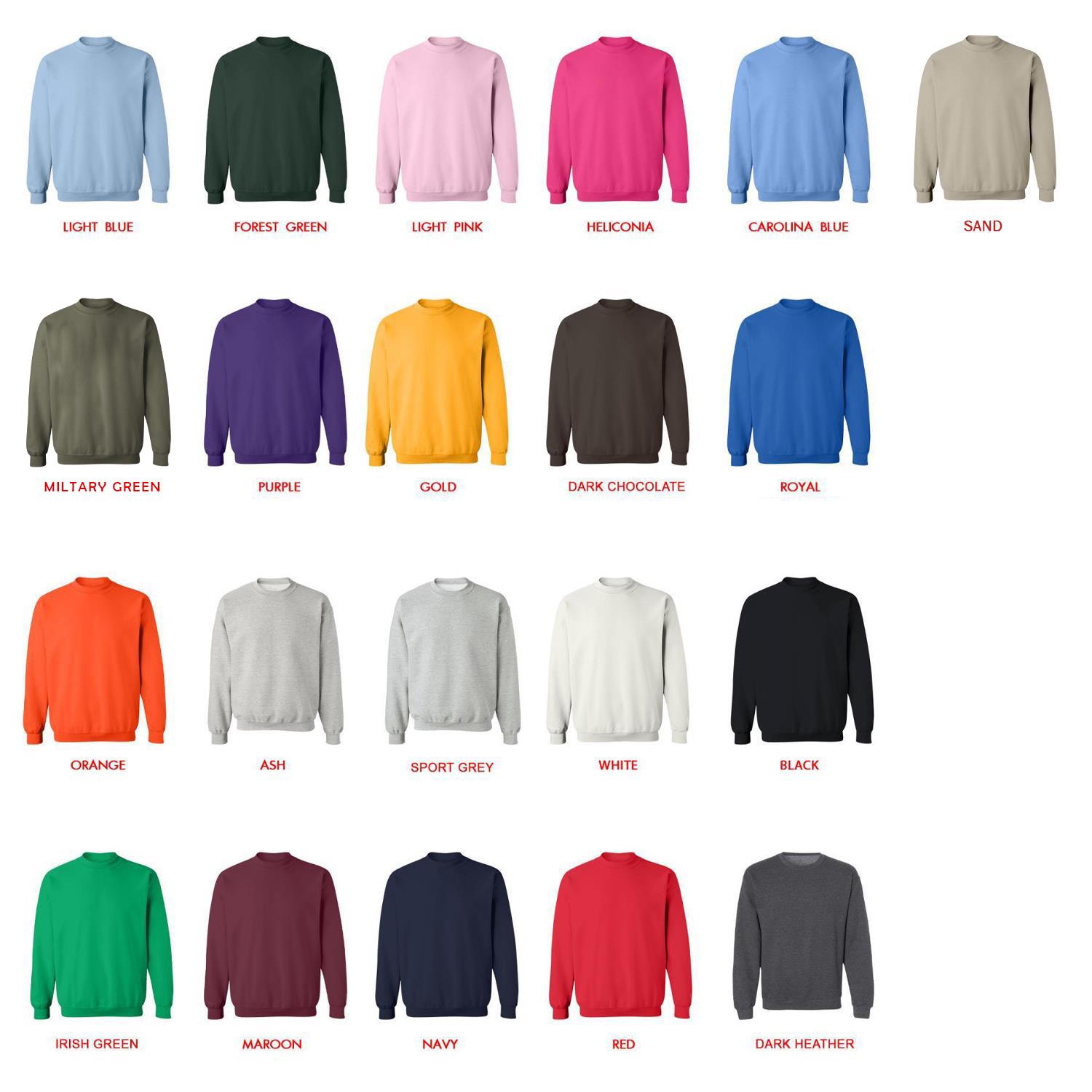 sweatshirt color chart - MF Ghost Store