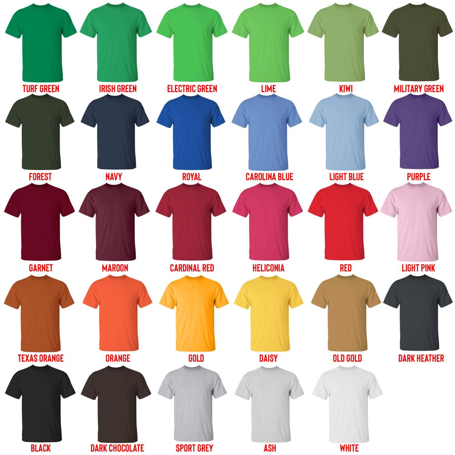 t shirt color chart - MF Ghost Store