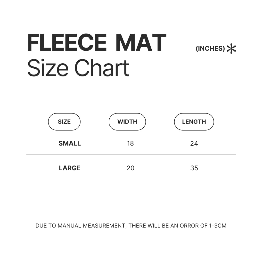 Fleece Mat Size Chart - MF Ghost Store