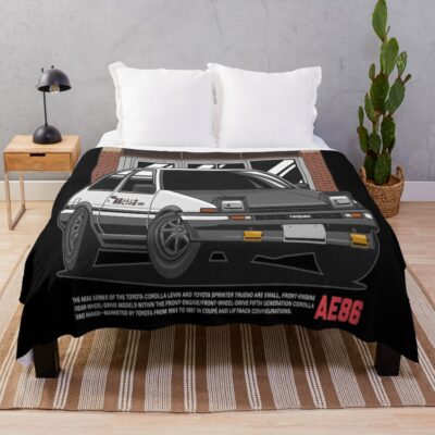 Toyota Corolla Ae86 Initial D Throw Blanket