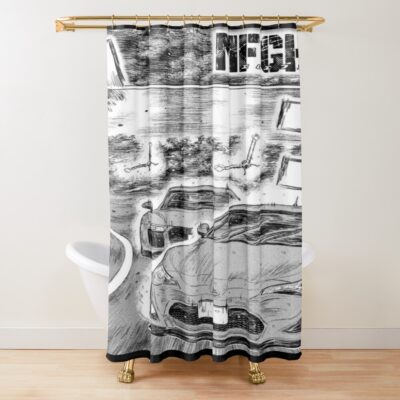 Mf Ghost Japan Gt Hachiroku Monochrome Shower Curtain