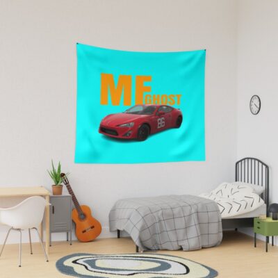 Mf Ghost Orange Text Tapestry