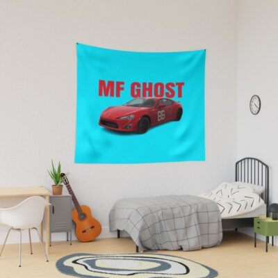 Mf Ghost Red Text Tapestry